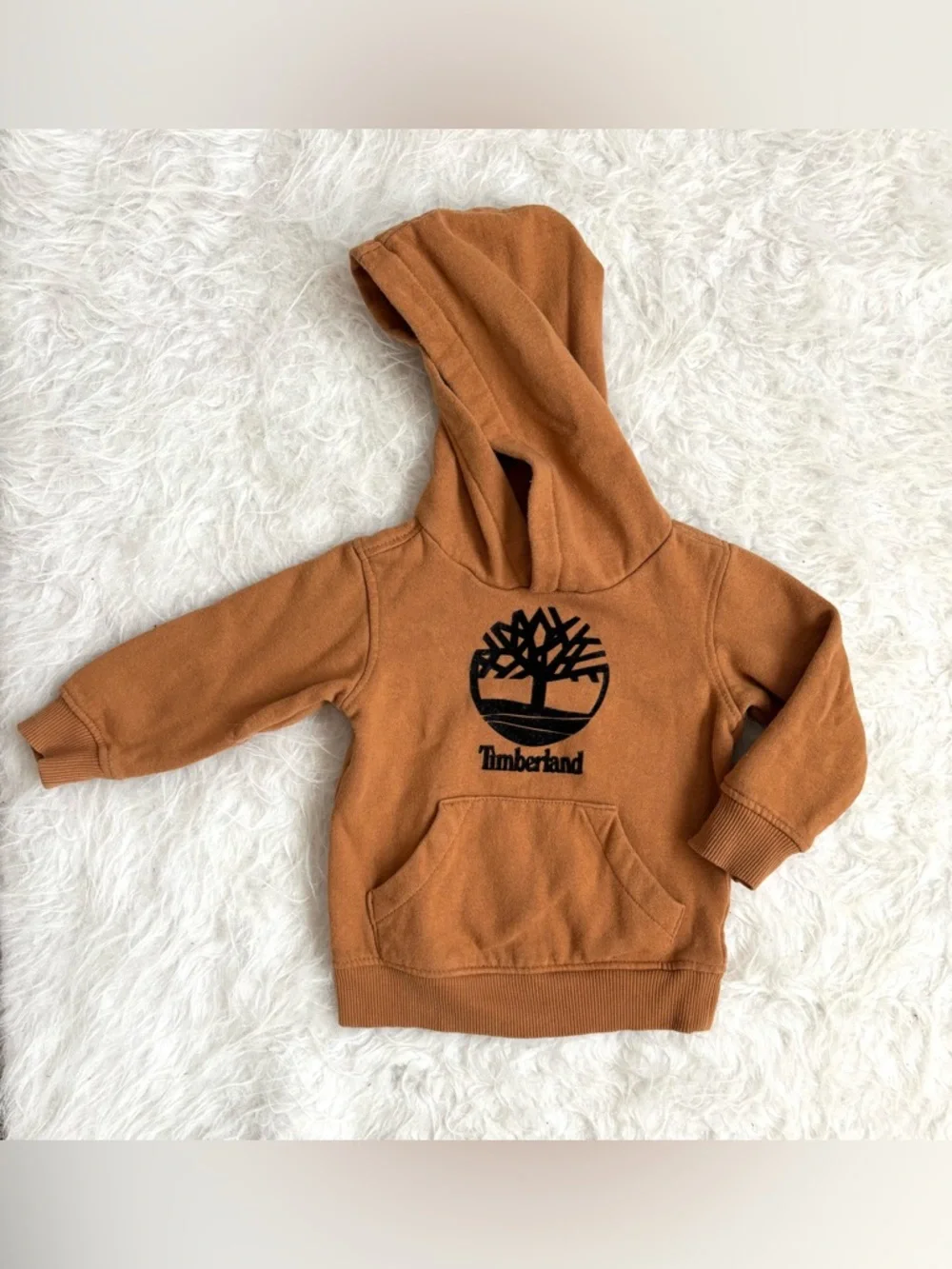 Timberland Toddler Hooded Sweatshirt in Burnt Orange with Black Logo